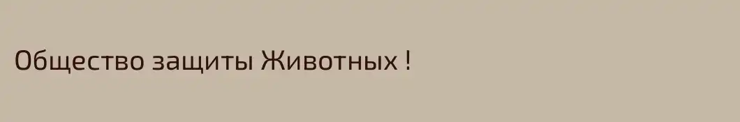Общество защиты Животных !